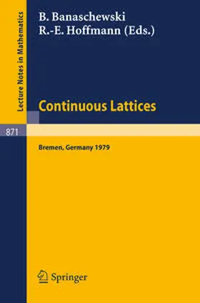 Banaschewski / Hoffmann | Continuous Lattices | E-Book | www.sack.de