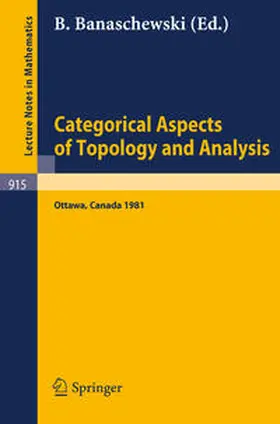 Banaschewski | Categorical Aspects of Topology and Analysis | E-Book | sack.de