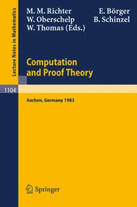 Richter / Börger / Oberschelp | Proceedings of the Logic Colloquium. Held in Aachen, July 18-23, 1983 | E-Book | sack.de