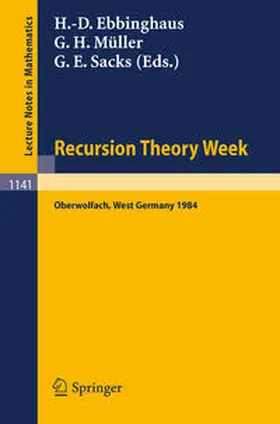 Ebbinghaus / Müller / Sacks |  Recursion Theory Week | eBook | Sack Fachmedien