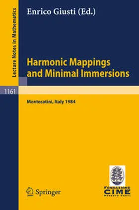 Giusti |  Harmonic Mappings and Minimal Immersion | eBook | Sack Fachmedien