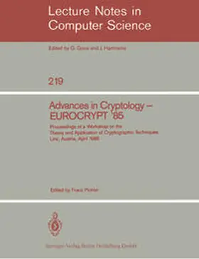 Pichler | Advances in Cryptology – EUROCRYPT '85 | E-Book | sack.de