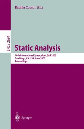 Cousot |  Static Analysis | Buch |  Sack Fachmedien