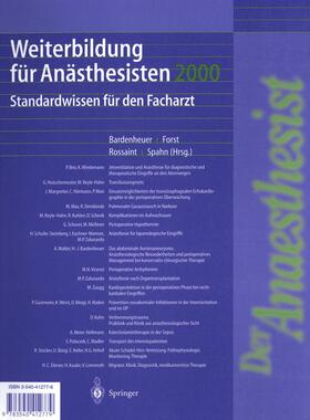 Bardenheuer / Spahn / Forst | Weiterbildung für Anästhesisten 2000 | Buch | 978-3-540-41277-9 | sack.de