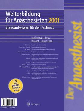 Bardenheuer / Spahn / Forst | Der Anaesthesist Weiterbildung für Anästhesisten 1997 | Buch | 978-3-540-43146-6 | sack.de