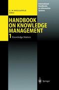 Holsapple |  Handbook on Knowledge Management 1 | Buch |  Sack Fachmedien