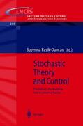 Pasik-Duncan |  Stochastic Theory and Control | Buch |  Sack Fachmedien