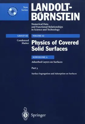  Surface Segregation and Adsorption on Surfaces | Buch |  Sack Fachmedien