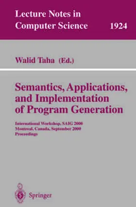 Taha | Semantics, Applications, and Implementation of Program Generation | E-Book | sack.de