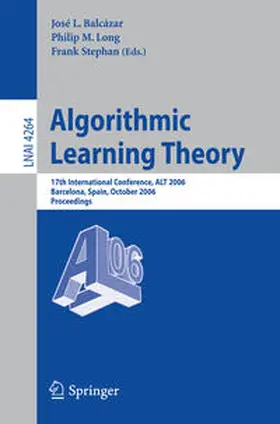 Balcázar / Long / Stephan |  Algorithmic Learning Theory | eBook | Sack Fachmedien