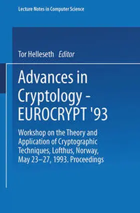 Helleseth |  Advances in Cryptology – EUROCRYPT ’93 | eBook | Sack Fachmedien