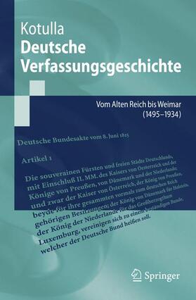 Kotulla | Deutsche Verfassungsgeschichte | Buch | 978-3-540-48705-0 | sack.de
