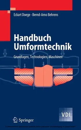 Doege / Behrens | Handbuch Umformtechnik | E-Book | www.sack.de