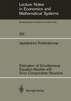 Krishnakumar |  Estimation of Simultaneous Equation Models with Error Components Structure | Buch |  Sack Fachmedien