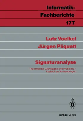 Voelkel / Pliquett |  Signaturanalyse | Buch |  Sack Fachmedien