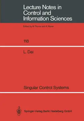 Dai |  Singular Control Systems | Buch |  Sack Fachmedien