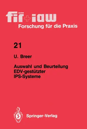 Breer | Auswahl und Beurteilung EDV-gestützter IPS-Systeme | Buch | 978-3-540-50747-5 | www.sack.de