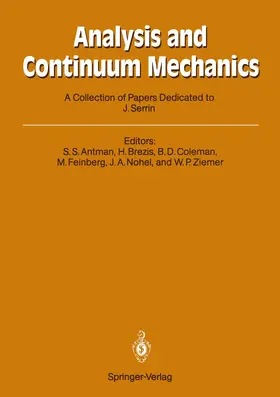 Antman / Brezis / Coleman |  Analysis and Continuum Mechanics | Buch |  Sack Fachmedien