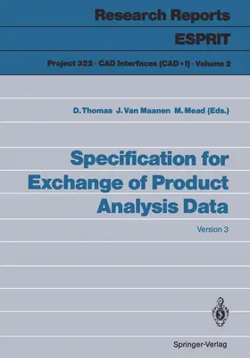 Thomas / Van Maanen / Mead |  Specification for Exchange of Product Analysis Data | Buch |  Sack Fachmedien
