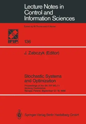 Zabczyk |  Stochastic Systems and Optimization | Buch |  Sack Fachmedien