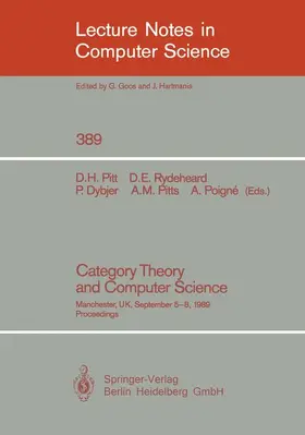 Pitt / Rydeheard / Poigne |  Category Theory and Computer Science | Buch |  Sack Fachmedien