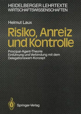 Laux |  Risiko, Anreiz und Kontrolle | Buch |  Sack Fachmedien