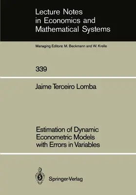 Terceiro Lomba |  Estimation of Dynamic Econometric Models with Errors in Variables | Buch |  Sack Fachmedien