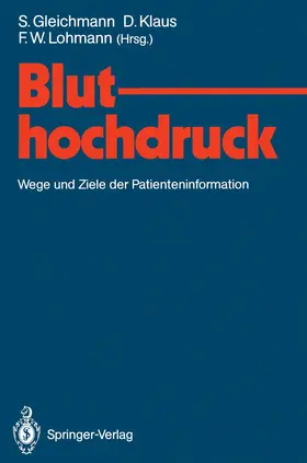 Gleichmann / Lohmann / Klaus |  Bluthochdruck | Buch |  Sack Fachmedien