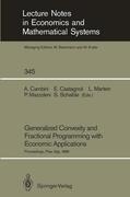 Cambini / Castagnoli / Schaible |  Generalized Convexity and Fractional Programming with Economic Applications | Buch |  Sack Fachmedien