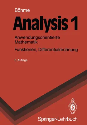 Böhme |  Analysis 1 | Buch |  Sack Fachmedien