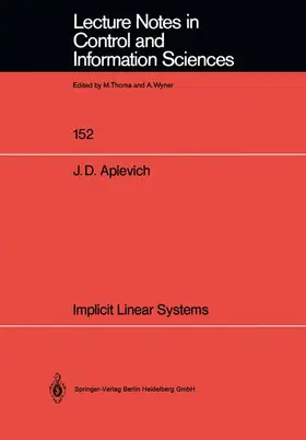 Aplevich |  Implicit Linear Systems | Buch |  Sack Fachmedien