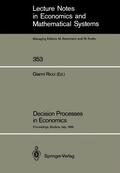 Ricci |  Decision Processes in Economics | Buch |  Sack Fachmedien