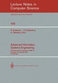 Andersen / Soelvberg / Bubenko |  Advanced Information Systems Engineering | Buch |  Sack Fachmedien