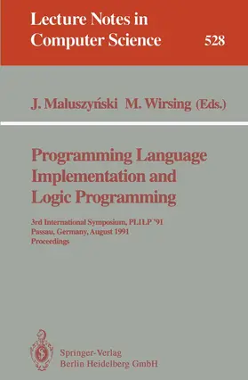 Wirsing / Maluszynski |  Programming Language Implementation and Logic Programming | Buch |  Sack Fachmedien