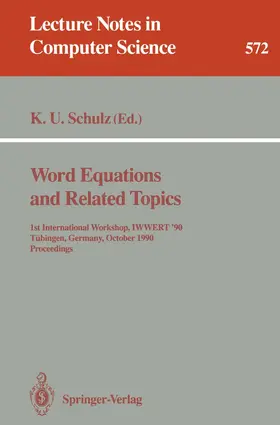 Schulz |  Word Equations and Related Topics | Buch |  Sack Fachmedien
