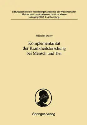 Doerr | Komplementarität der Krankheitsforschung bei Mensch und Tier | Buch | 978-3-540-55299-4 | www.sack.de
