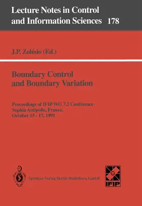 Zolesio |  Boundary Control and Boundary Variation | Buch |  Sack Fachmedien