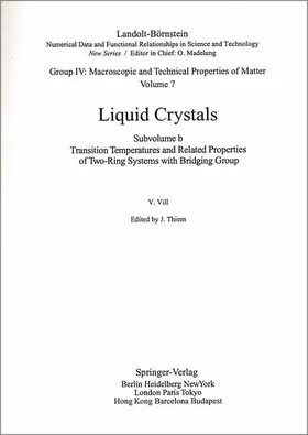 Vill |  Transition Temperatures and Related Properties of Two-Ring Systems with Bridging Group | Buch |  Sack Fachmedien