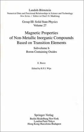 Burzo |  Boron Containing Oxides | Buch |  Sack Fachmedien