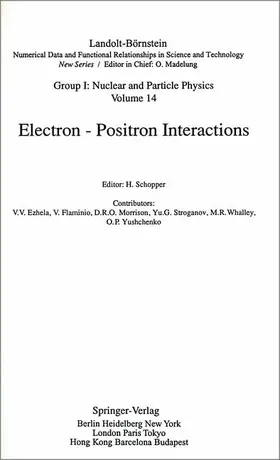 Schopper |  Electron - Positron Interactions | Buch |  Sack Fachmedien