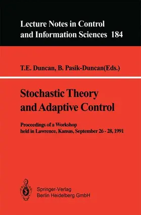 Pasik-Duncan / Duncan |  Stochastic Theory and Adaptive Control | Buch |  Sack Fachmedien