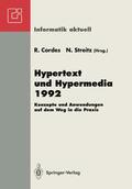 Streitz / Cordes |  Hypertext und Hypermedia 1992 | Buch |  Sack Fachmedien