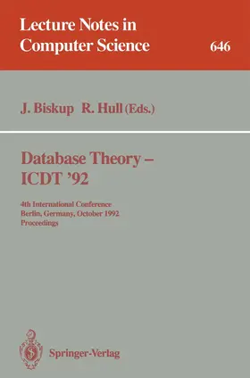 Hull / Biskup |  Database Theory - ICDT '92 | Buch |  Sack Fachmedien