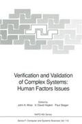 Wise / Hopkin / Stager |  Verification and Validation of Complex Systems: Human Factors Issues | Buch |  Sack Fachmedien