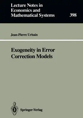 Urbain |  Exogeneity in Error Correction Models | Buch |  Sack Fachmedien