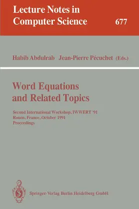 Pecuchet / Abdulrab |  Word Equations and Related Topics | Buch |  Sack Fachmedien