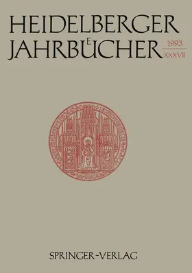  Heidelberger Jahrbücher | Buch |  Sack Fachmedien
