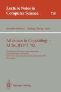 Zheng / Seberry |  Advances in Cryptology - AUSCRYPT '92 | Buch |  Sack Fachmedien
