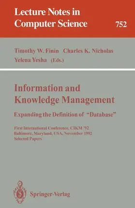 Finin / Yesha / Nicholas |  Information and Knowledge Management: Expanding the Definition of "Database" | Buch |  Sack Fachmedien