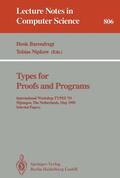 Nipkow / Barendregt |  Types for Proofs and Programs | Buch |  Sack Fachmedien